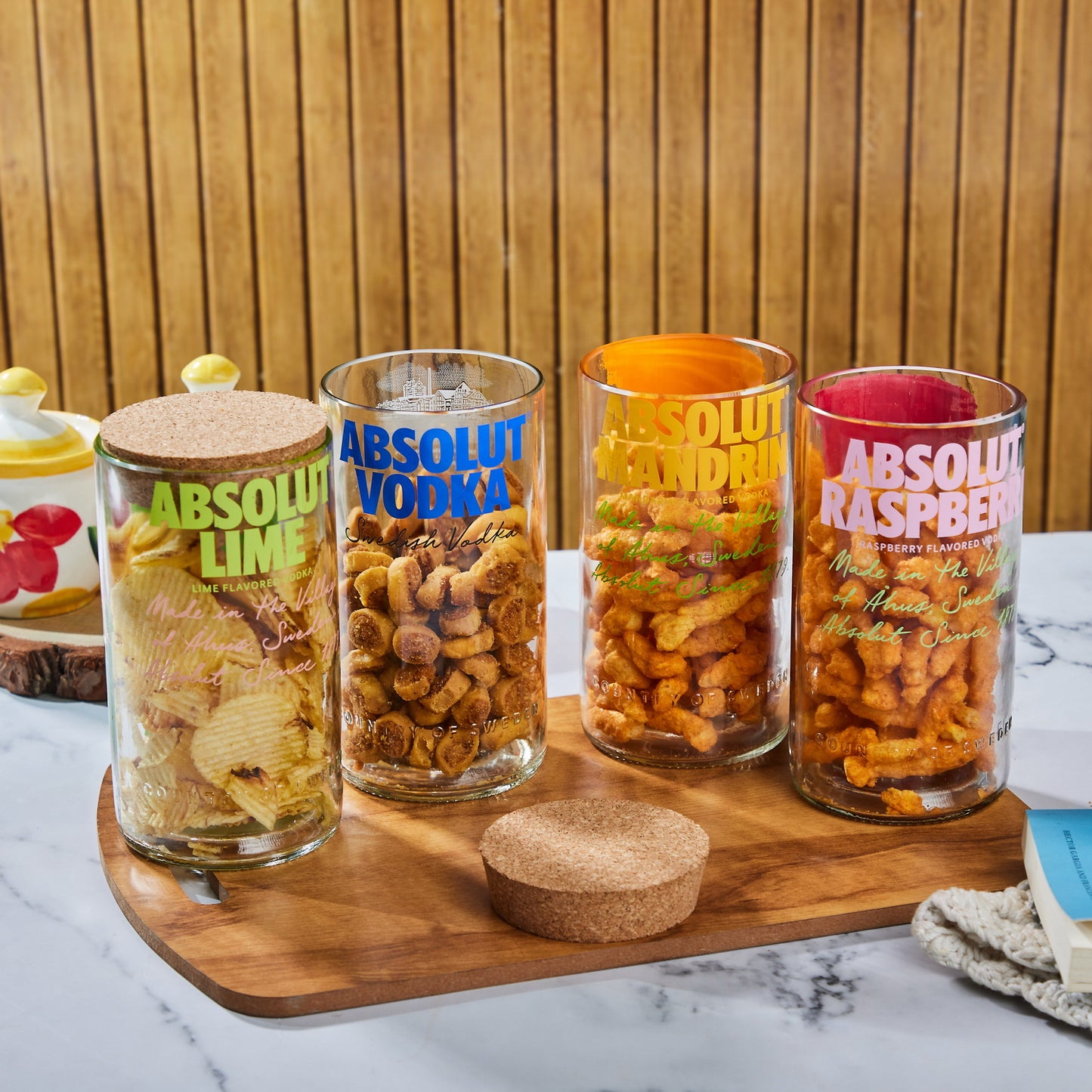 Absolut All Flavours Upcycled Jar with Cork Lid