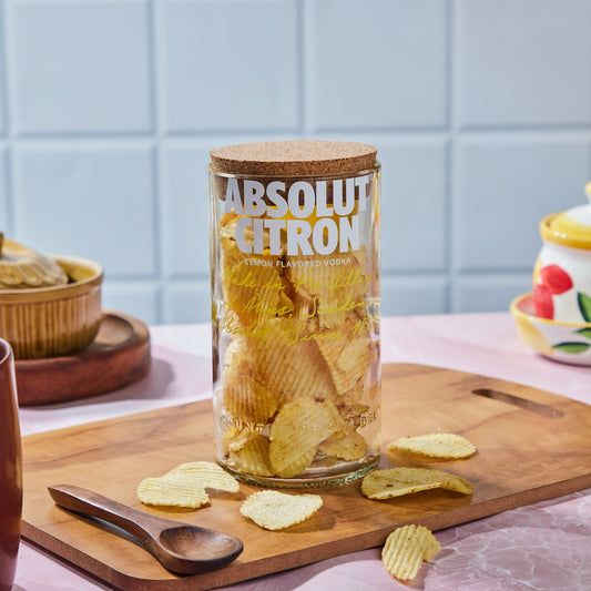 Absolut Citron Upcycled Storage Jar with Cork Lid