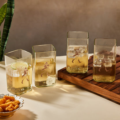 Johnnie Walker Gold Label Full Set – Medium Glasses with Upcycled Platter