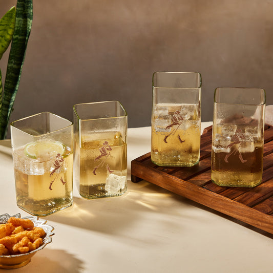 Johnnie Walker Gold Label Full Set – Medium Glasses with Upcycled Platter