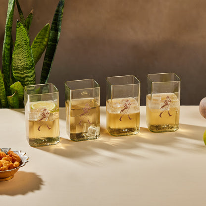 Johnnie Walker Gold Label Full Set – Medium Glasses with Upcycled Platter